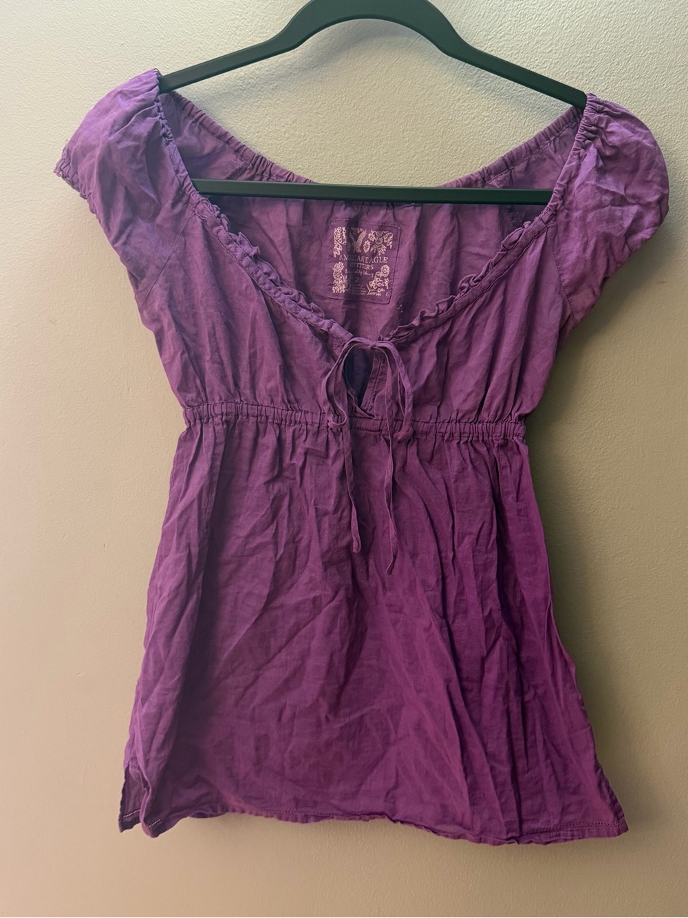 American Eagle Y2K Milkmaid babydoll short sleeve top